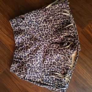 Crazy train cheetah fringe shorts